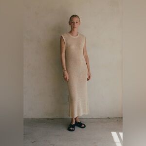 Cream Crochet Knit Coverup Dress